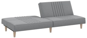 Sofá-cama tecido cinzento-claro
