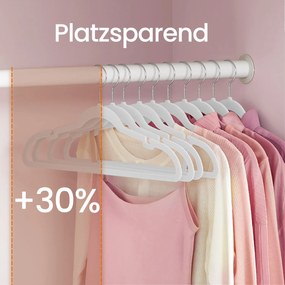 Conjunto de 50 cabides Cabides de veludo antiderrapantes brancos