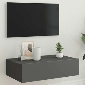 vidaXL Móvel de TV com luzes LED 60x35x15,5 cm cinzento