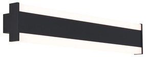 Candeeiro de Parede Moderno Preto CCT 60cm Com LED IP54 - Vanya