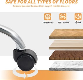 Cadeira de Escritório com Suporte Lombar Inflável Estofada em PU e Encosto Reclinável 65x76x113-121 cm Castanho