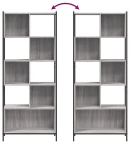 Estante 72x28x172 cm derivados de madeira cinzento sonoma