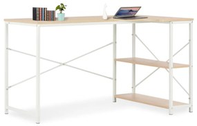 20263 vidaXL Secretária de computador 120x72x70 cm branco e carvalho