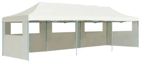 vidaXL Tenda para festas pop-up dobrável c/ 5 paredes 3x9 m creme