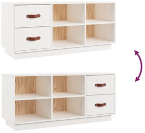 Banco sapateira 100x34x45 cm pinho maciço branco
