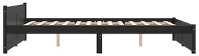 Estrutura de cama 140x190 cm madeira maciça preto