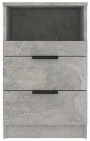Mesas de cabeceira 2 pcs madeira processada cinzento-cimento