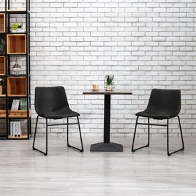 vidaXL Cadeira de jantar couro artificial preto