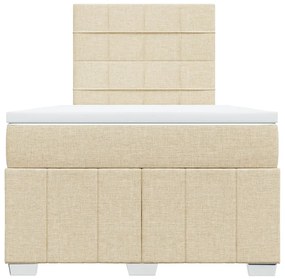 Cama boxspring com colchão 120x190 cm tecido cor creme