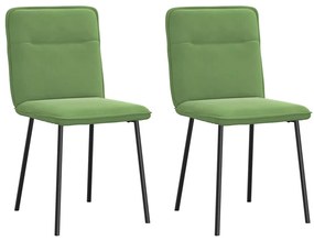 Cadeiras de jantar 2 pcs veludo verde-claro