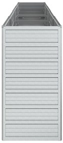 Canteiro elevado de jardim 320x40x77cm aço galvanizado prateado