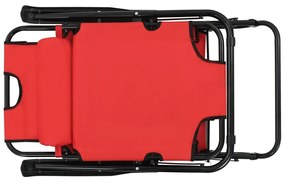 Espreguiçadeiras dobráveis c/ apoio de pés 2 pcs aço vermelho