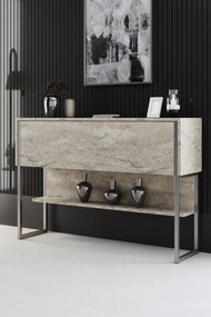 Conjunto de Mobiliário de Sala de Estar Luxe – Travertine Silver – Esp