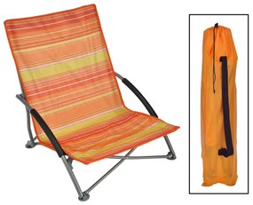 HI Cadeira de praia dobrável 65x55x25/65 cm laranja