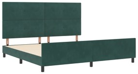 Estrutura de Cama vidaXL Verde Escuro 200x200 cm Veludo