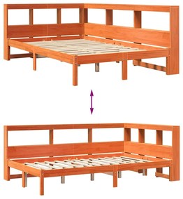 Cama com estante sem colchão 135x190 cm pinho maciço