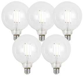 Conjunto de 5 lâmpadas LED E27 inteligentes reguláveis G125 transparente 7W 806 lm 2700-6500K Zigbee