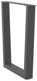 Pés para mesa de jantar em V, 2 peças, antracite, 60x(72-73,3) cm, aço