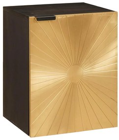 vidaXL Armário de Banheiro com prateleira Preto e Ouro 38 x 33 x 48 cm