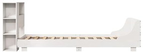 Cama sem colchão 75x190 cm madeira de pinho maciça branco
