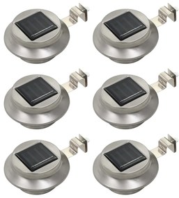 Candeeiro de exterior solar LED 6 pcs branco redondo 12 cm