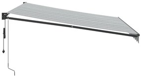 Toldo retrátil 4x3 m tecido e alumínio antracite e branco