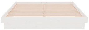 Estrutura de cama 140x190 cm madeira maciça branco