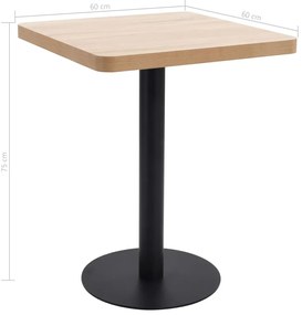 Mesa bistrô 60x60 cm MDF castanho-claro