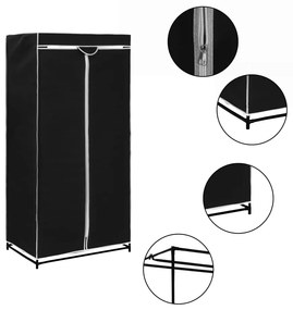 vidaXL Roupeiro 75x50x160 cm preto