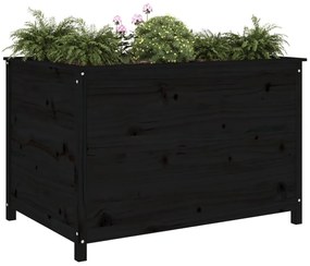 Canteiro elevado de jardim 119,5x82,5x78 cm pinho maciço preto