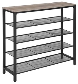 Shoe Rack, Shoe Storage Organiser with 4 Mesh Shelves and Large