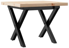 Mesa de centro estrutura em X 40x40x35,5 cm pinho/aço