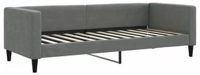 Sofá-cama com colchão 80x200 cm tecido cinzento-escuro