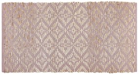 Tapete de algodão creme e rosa 80 x 150 cm GERZE Beliani