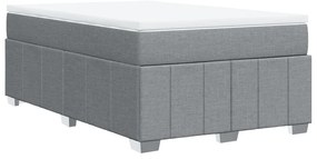 Cama boxspring com colchão 120x190 cm tecido cinzento-claro