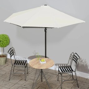 vidaXL Guarda-sol varanda mastro alumínio 300x155cm areia semicircular