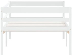 Estrutura de cama em pinho maciço 90x200 cm branco