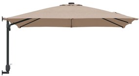 Guarda-sol de Jardim Montado na Parede Taupe 247 cm