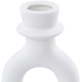 Castiçal em cerâmica branca 17 cm SPARTA Beliani