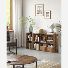 Estante com 8 compartimentos 30 x 65,5 x 129,5 cm Castanho vintage