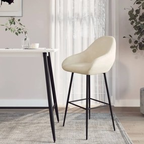 vidaXL Banco de bar veludo cor creme