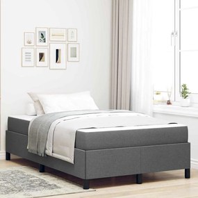 vidaXL Cama Box Cinza Escuro 120 x 190 cm tecido