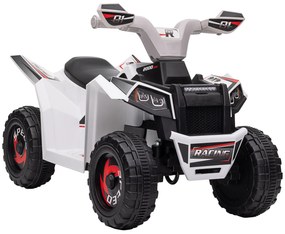 Moto 4 Elétrica para Crianças Veículo Elétrico a Bateria de 6V com Velocidade de 2,5 km/h 70x41,5x48,5 cm Branca