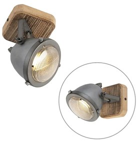 LED Projetores inteligentes em aço com madeira, incl. Wi-Fi GU10 ajustável - Emado Industrial