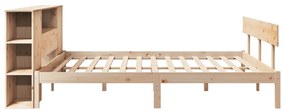 Cama com estante sem colchão 200x200 cm pinho maciço