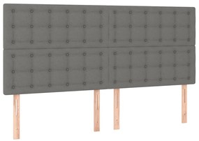 Cama com molas/colchão 160x200 cm tecido cinzento-escuro