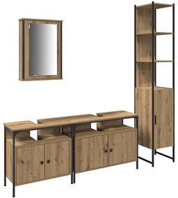 Conjunto de Móveis para Banheiro com 4 Peças em Carvalho Natural