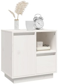 Mesas de cabeceira 2 pcs 50x34x50 cm pinho maciço branco