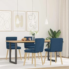 Cadeiras de jantar 4 pcs tecido azul