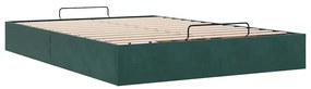 Estrutura de cama otomana sem colchão 140x200 cm verde escuro
